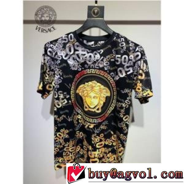 ヴェルサーチスーパーコピー 半袖Tシャツ 吸汗性に優れ 2026春夏 大好評 レイヤード風/重ね着風