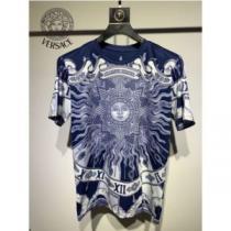 ラウンドネック 自然な肌触り 大花プリント ヴェルサーチブランドコピー 2026春夏 ポップ 半袖Tシャツ 