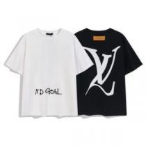 ポップ 2026春夏 ルイ ヴィトンコピー ブランド 半袖Tシャツ プリント 吸汗性に優れ 綿/コットン 2色可選