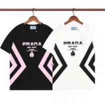 落ち着いた感覚 自然な肌触り 2色可選 半袖Tシャツ プリント 2026春夏 デザイン性の高い プラダ偽物ブランド