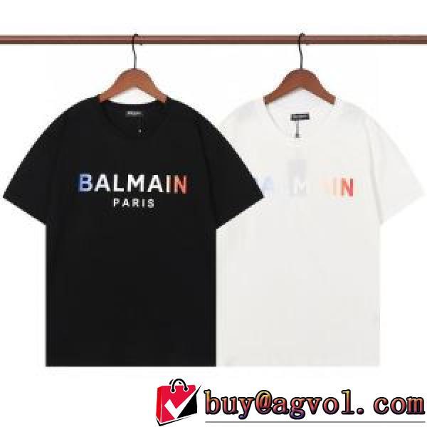 2026春夏 魅力ファッション 半袖Tシャツ しわになりにくい 吸汗速乾 バルマンブランド 偽物 通販 2色可選