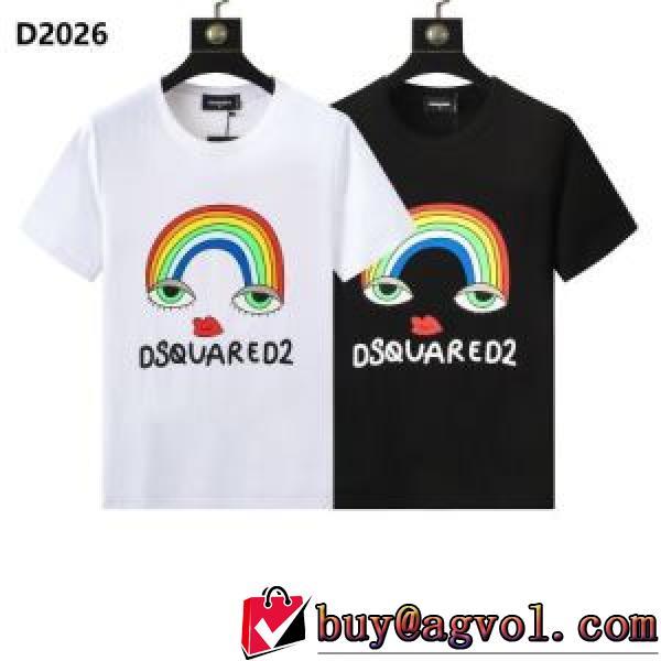 2025春夏 プリント 最安値に挑戦 DSQUARED2ブランド コピー 半袖Tシャツ 2色可選 ラウンドネック 自然な肌触り