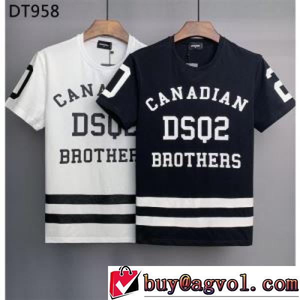 DSQUARED2偽物ブランド 2026春夏 気軽にカジュアルに使える 2色可選 Tシャツ 落ち着いた質感 ラウンドネック