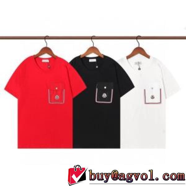 Tシャツ 3色可選 ラウンドネック 今一番HOTな新品 カジュアル 通気性に優れた 2026春夏 MONCLER偽物ブランド
