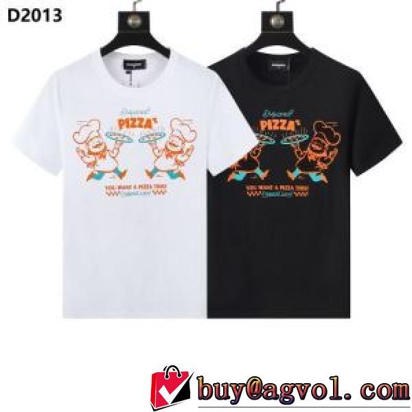 プリント お洒落に魅せる DSQUARED2偽物ブランド 高品質 人気 2026春夏 半袖Tシャツ 2色可選 通気性に優れた