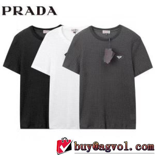半袖Tシャツ 吸汗性に優れ PRADAスーパーコピー 2026春夏 洗練を十分に演出する 3色可選 乾きやすい