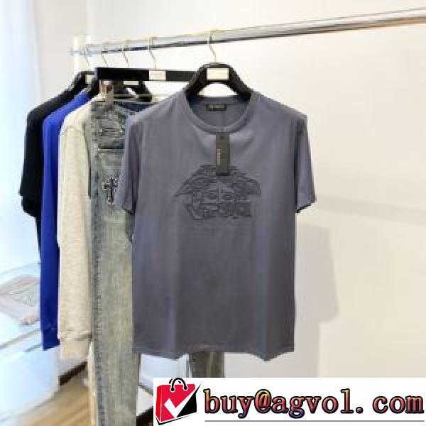ヴェルサーチブランド 偽物 通販 2025春夏 半袖Tシャツ 4色可選 シンプル 最安値に挑戦 デザイン性の高い