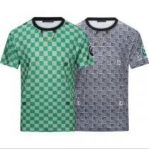 ファッション 人気 2色可選 デザイン性の高い ラウンドネック 半袖Tシャツ LOUIS VUITTONブランド 偽物 通販 2026春夏