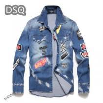 機能性も備えたアイテム 立体的な衿元 デニムジャケット プリント柄 2025新作 DSQUARED2スーパーコピー 激安