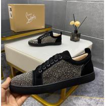 christian louboutin（CL赤い底の靴）コーナードリルシリーズのカップルカジュアル板靴
