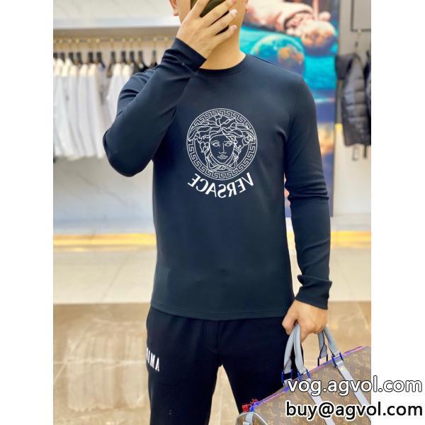ブランド スーパー コピー 舗長袖Tシャツ幅広い着ができる優れたきれいめな印象堪称完美VERSACE