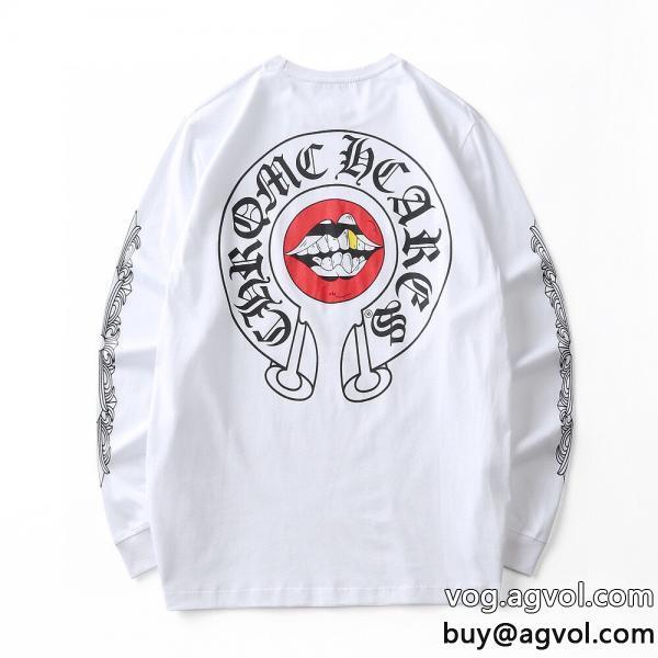 コピー 商品 通販リラックス感急上昇切りっぱなしデザイン長袖Tシャツハイエンドクロムハーツ CHROME HEARTS