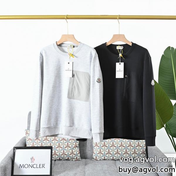 完璧ブランド 品 激安 通販クラシックスリーブの丸首パーカーです正規品保証22秋冬今すぐ欲しいモンクレール