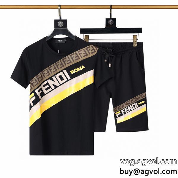 半袖Tシャツセット使い勝手の良いアイドル着用ブランド コピー 着払い上等フェンディ FENDI