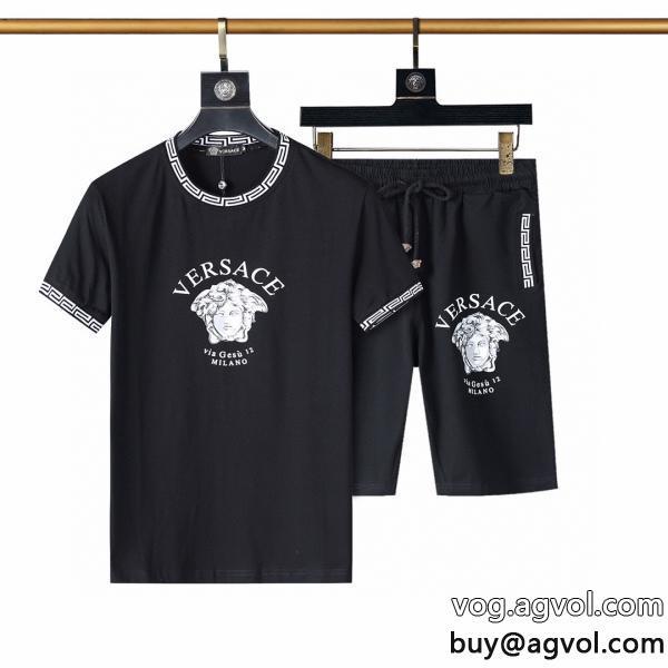 コピー ブランド 通販 安心冬の涼しい人気新作明るいイメージを持た半袖Tシャツセットvery GOODヴェルサーチVERSACE
