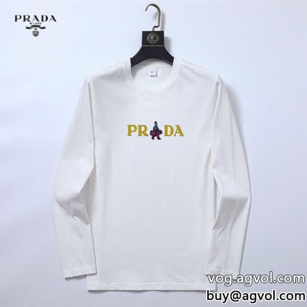 プラダブランド コピー s 級長袖Tシャツ都会的な印象のスタイル今っぽいトレンド品がよくて値段が安い