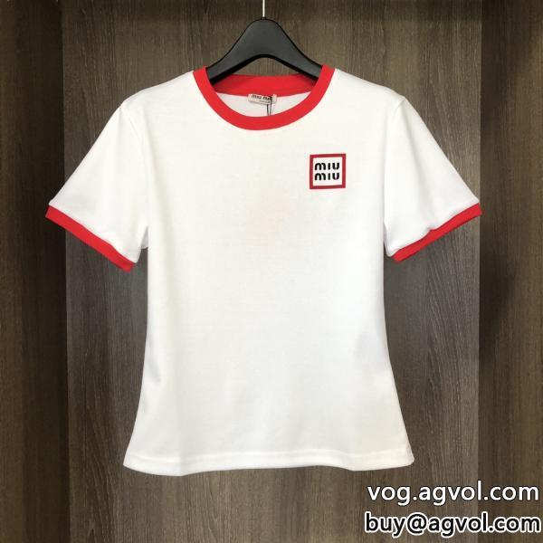 MIUMIU2026SS大人OKオフィスファッションブランド コピー 激安Tシャツ