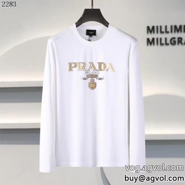 プラダ長袖Tシャツ目を引く2026トップス上品なカジュアルコーデにコピー 品 販売お得で品が良い