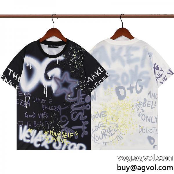 一流Dolce&Gabbana偽物 ブランド半袖Tシャツカジュアルなのに高感度が高く最新とても可愛い