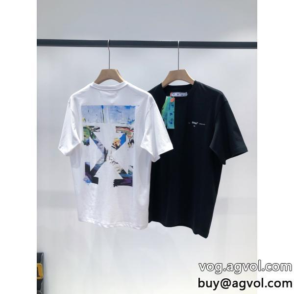 Off-Whiteブランド フェイクジュアル感強めの着柔らかい色調半袖Tシャツ
