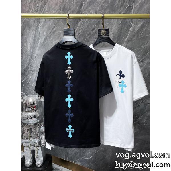 ブランド 偽物クロムハーツカジュアルを一歩大人に着まわし抜群カラー半袖Tシャツ