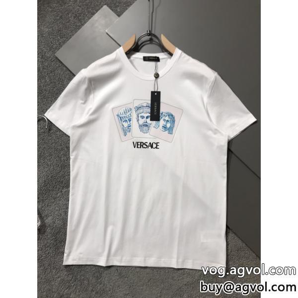 VERSACE清潔感のある肌見せ特に話題なの上品　即完売半袖Tシャツコピー 品 販売