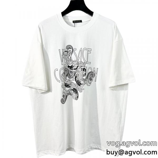 偽 ブランド 通販VERSACE注文殺到肌触りの良いサラりと半袖Tシャツ