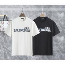 balenciaga偽 ブランド 限定版プリント最旬のスタイル半袖Tシャツ