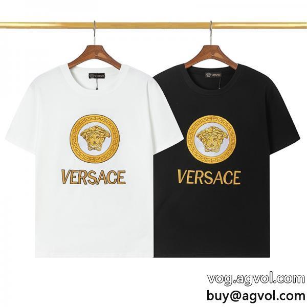 コピー 商品 ブランド人気上昇中今年のトレンドカラー半袖TシャツVERSACE