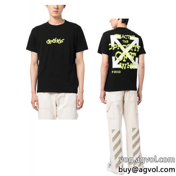 偽 ブランド 購入Off-White半袖Tシャツ使い勝手のよさが魅力きれいめ派に上質