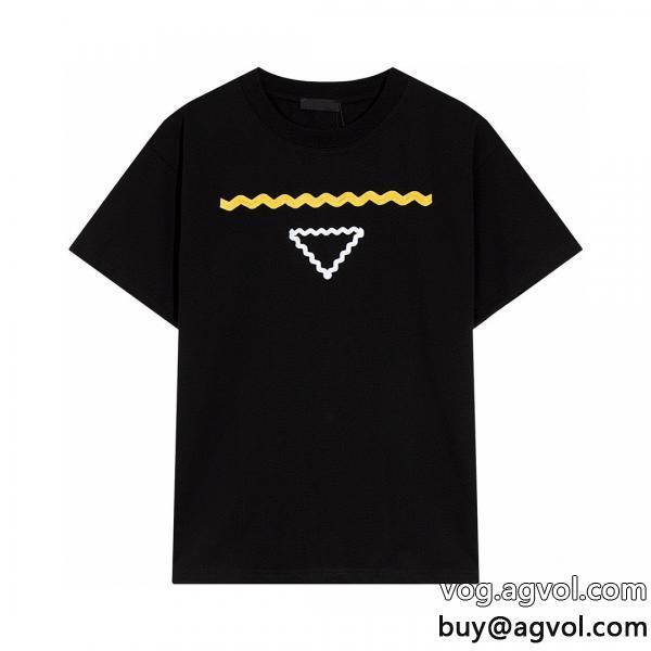 偽 ブランド 販売超お目立ち2026年トレンド感が強い半袖TシャツPRADA