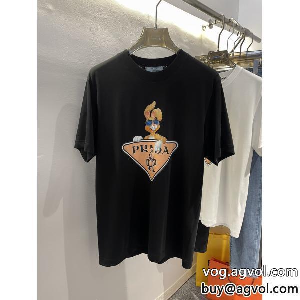半袖Tシャツプラダ大胆なカジュアルダウン今季は色を使った注目新品ブランド 激安 