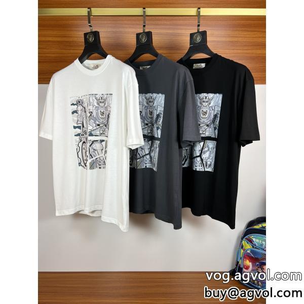 スーパー ブランド コピー半袖TシャツHERMES透け感優しい通年使えるアイテム