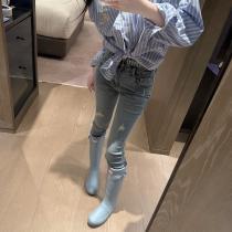 MIUMIU上品で優しい雰囲気に清潔感のある肌見せ激安 ブランドジーンズ