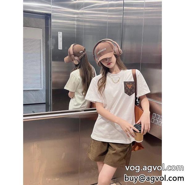 大人のこなれ感夏に向けて気になるブランド 偽物半袖TシャツLOUIS VUITTON