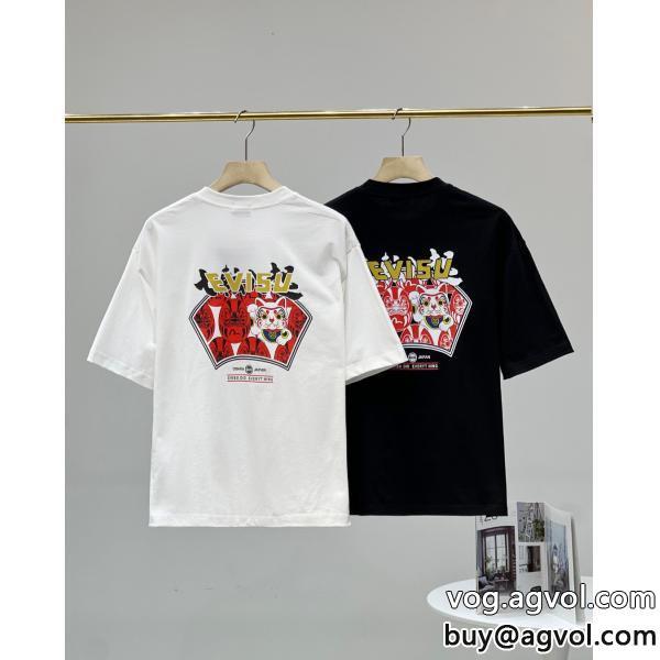 半袖Tシャツシンプルなデザイン大人の華やかさを演出エヴィスコピー 商品 販売