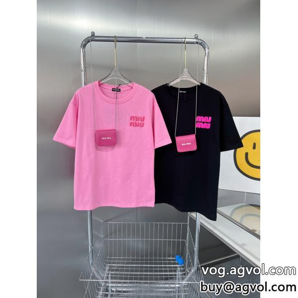 コピー 品 販売MIUMIU優しげ人気アイテム新作2026らしさをプラス半袖Tシャツ