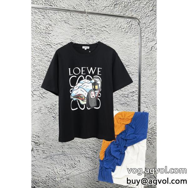 ブランド スーパー コピー 舗在庫処分SALE透け感優しい半袖Tシャツロエベ