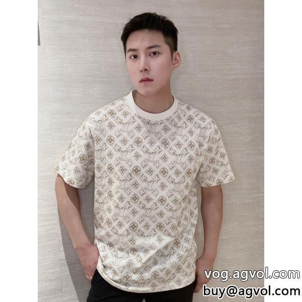 ブランド 品 スーパー コピー半袖TシャツLOUIS VUITTON高い品質を誇るロゴが美しい