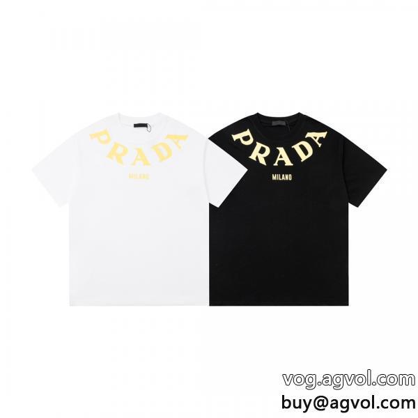 偽物 ブランド半袖TシャツPRADA限定版プリントトレンドを追求した新作