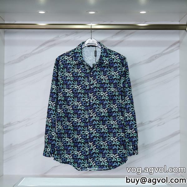 定番人気　薄手柔らか上品に夏っぽさを感じるARMANI長袖シャツ偽 ブランド 