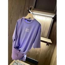 偽物 ブランド 販売気になるアイテム人気大人っぽく仕上げミュウミュウ半袖Tシャツ