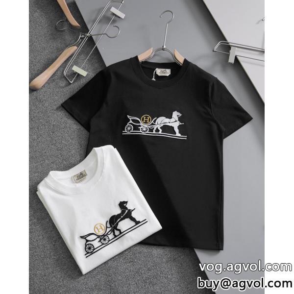 ブランド スーパー コピー 通販ファッションに新しい色気分が上がる半袖TシャツHERMES