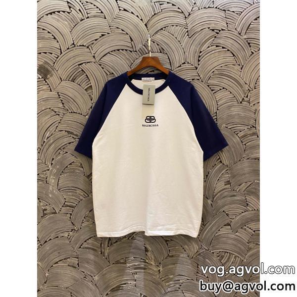 balenciaga偽 ブランド 爽やかな色合いストリートを感じさせる半袖Tシャツ