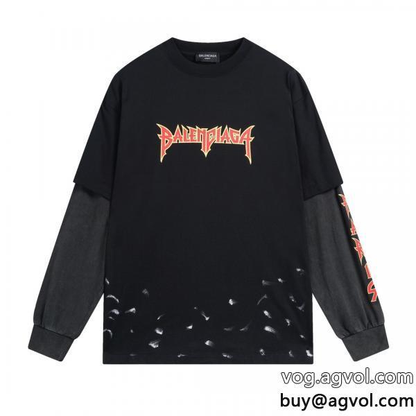 爽やかさ完売必須長袖Tシャツコピー 品 ブランドbalenciaga