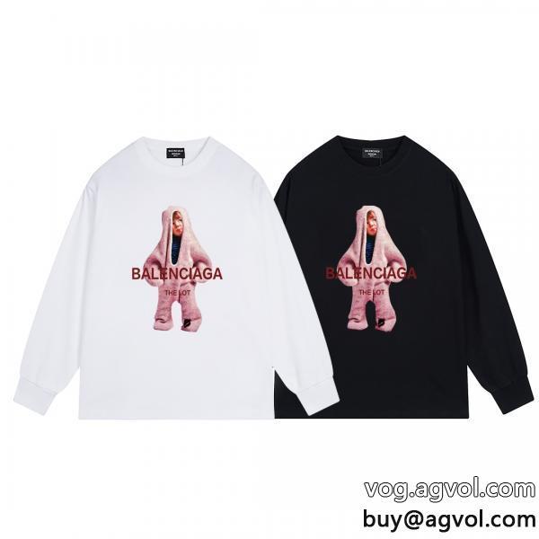balenciagaブランド コピー 販売 長袖TシャツSS23カッコいい 知的な雰囲気夏着物