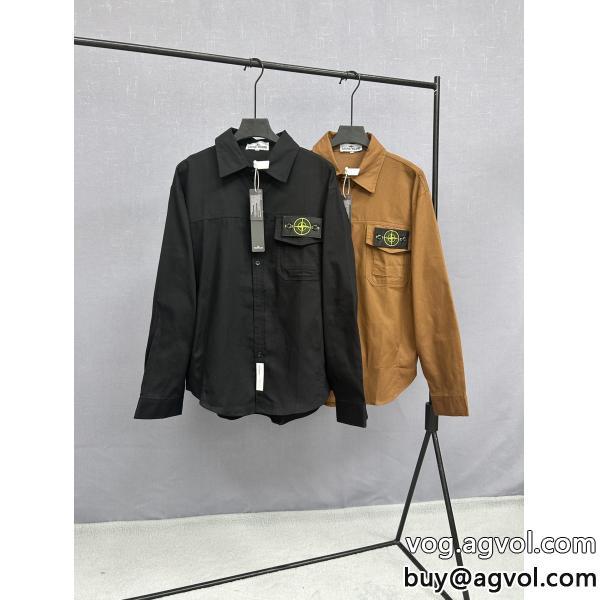 カジュアルなのに高感度が高く大人のこなれ感コピー ブランド 販売長袖シャツStone Island