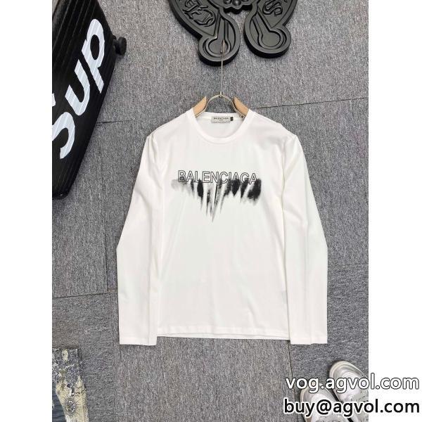 偽 ブランドジュアル感強めの着大注目balenciaga長袖Tシャツ