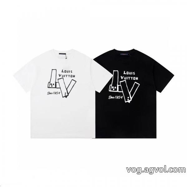 LOUIS VUITTON偽物 ブランド ショップ話題沸騰シンプルなデザイン半袖Tシャツ