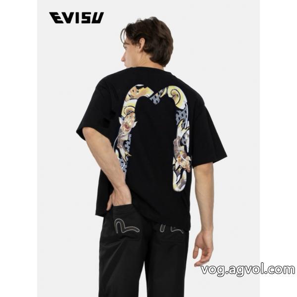 ブランド 激安 雑誌掲載今年らしい着こなしEVISU半袖Tシャツ